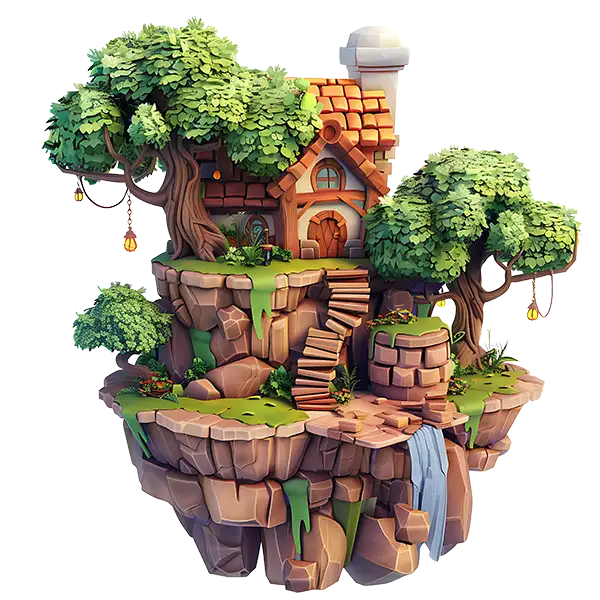 Bild einer swebenden mystischen Burg.